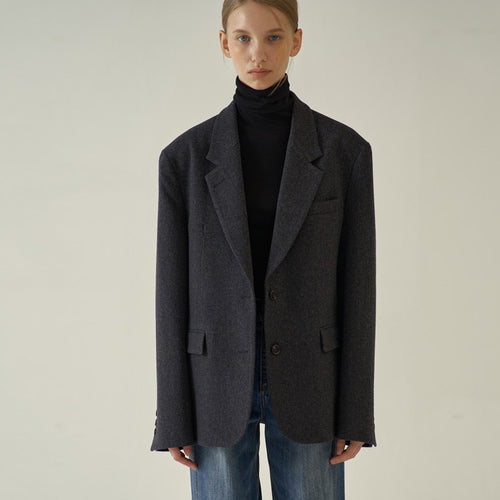 Damen eleganter Kastenblazer aus hochwertigem Stoff Drune