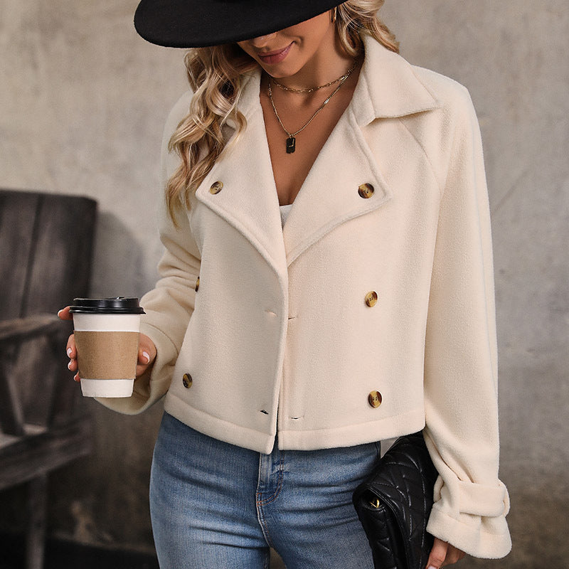 Damen cropped Blazerjacke mit doppelter Knopfleiste Drune