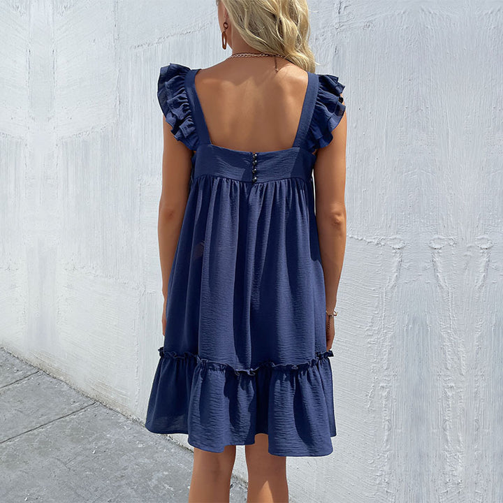 Damen Freizeitkleid mit verspielten Rüschendetails Drune