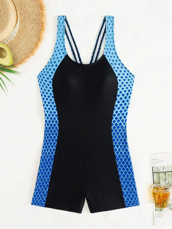 Damen Sportlicher Schwimmanzug mit modernem Rückendesign Drune