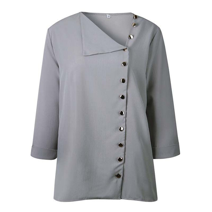 Damen Modische Bluse mit dezenten Knopfdetails Drune
