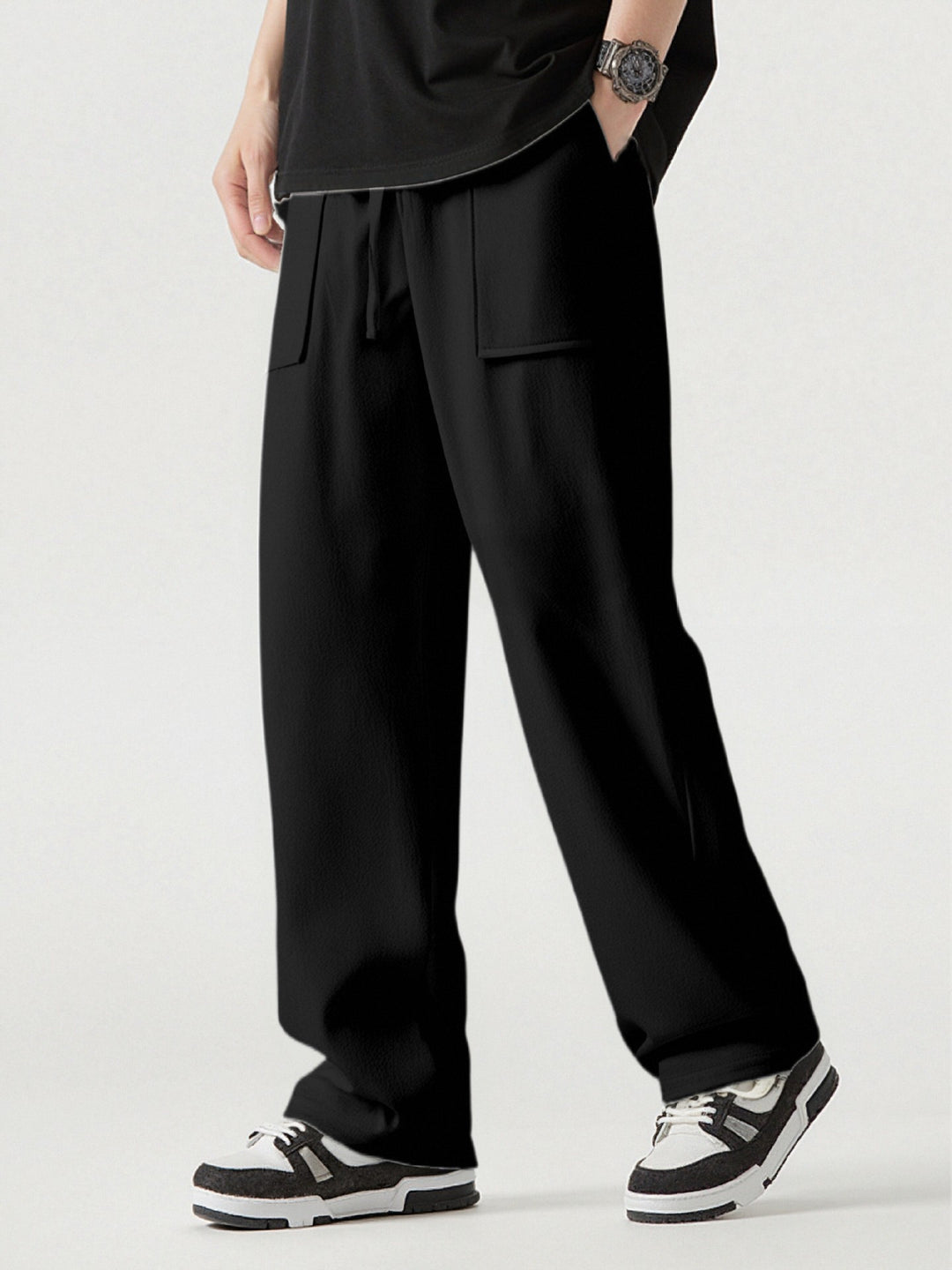 Herren Bequeme Cargo-Hose mit praktischen Taschen und elastischem Bund Drune