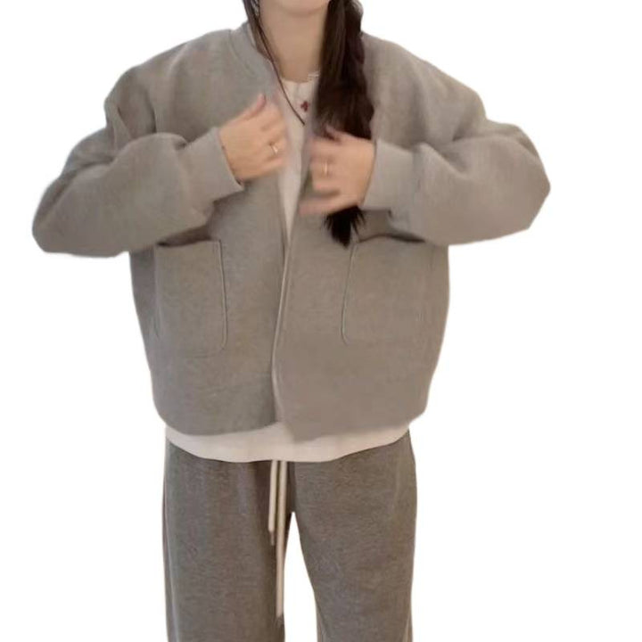 Damen oversized Sweatjacke mit praktischen Taschen und modischem Design Drune