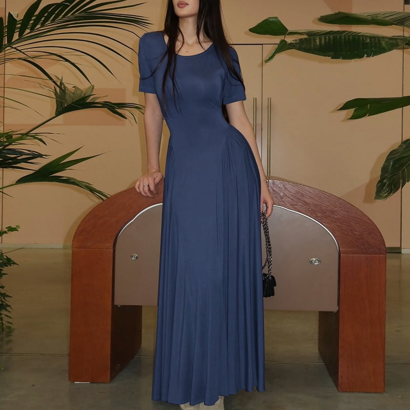 Damen Maxi-Kleid mit elegantem Schnitt und seitlichen Taschen Drune