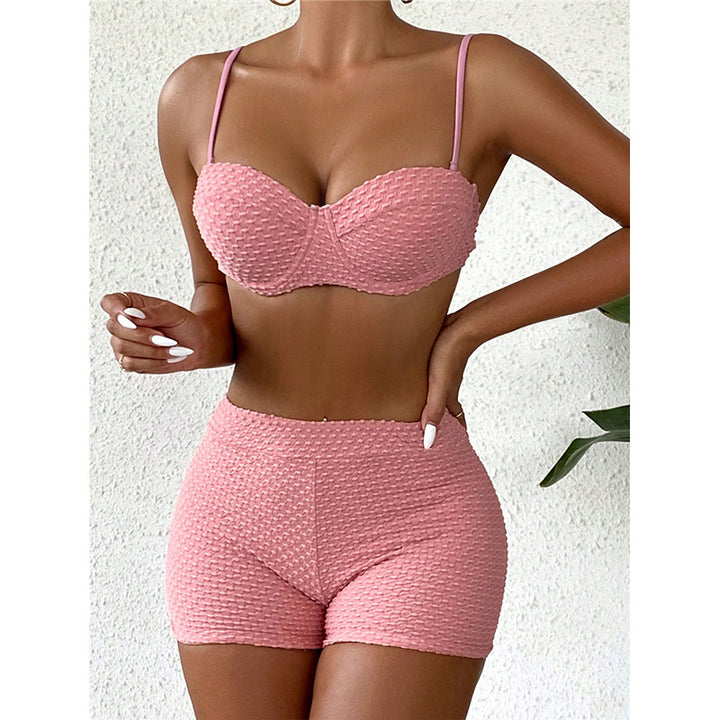 Damen Bikini-Set mit gepolstertem Oberteil und High-Waist Shorts Drune