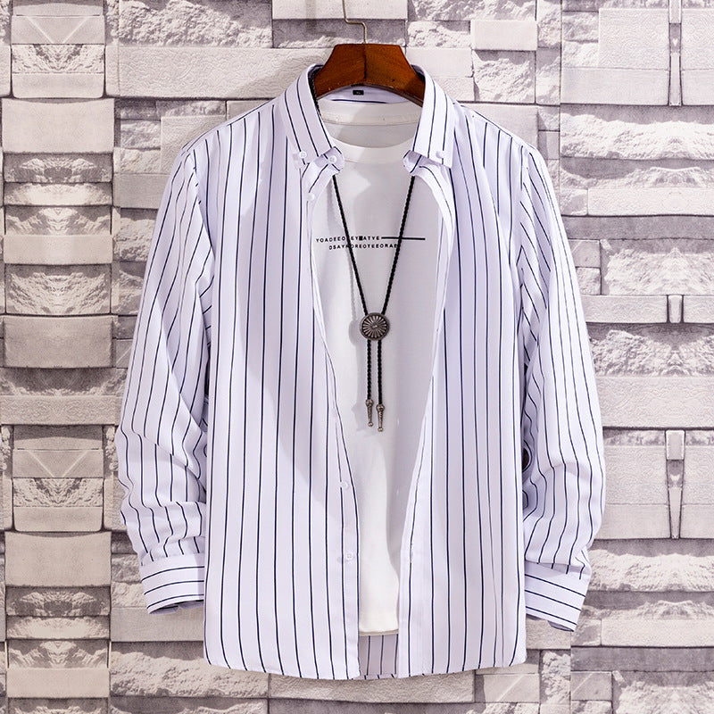 Herren nan lässige Hemdjacke aus leichter Baumwollmischung mit Button-Down-Kragen Drune