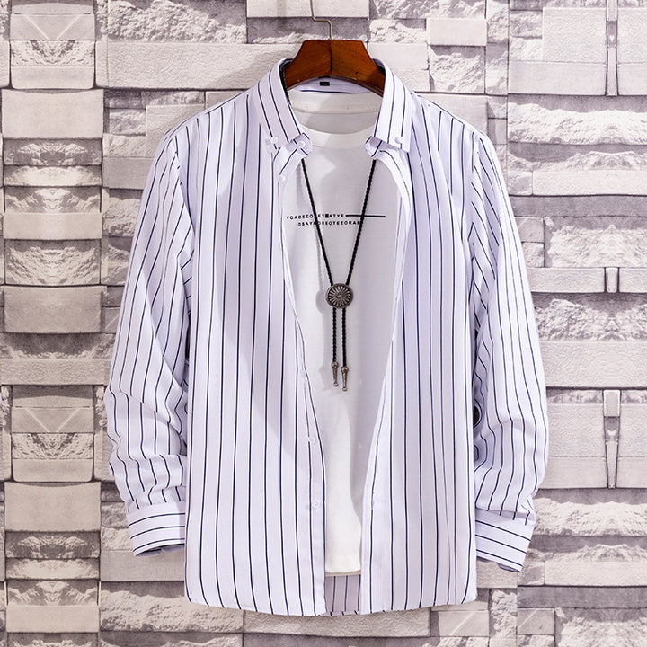 Herren nan lässige Hemdjacke aus leichter Baumwollmischung mit Button-Down-Kragen Drune