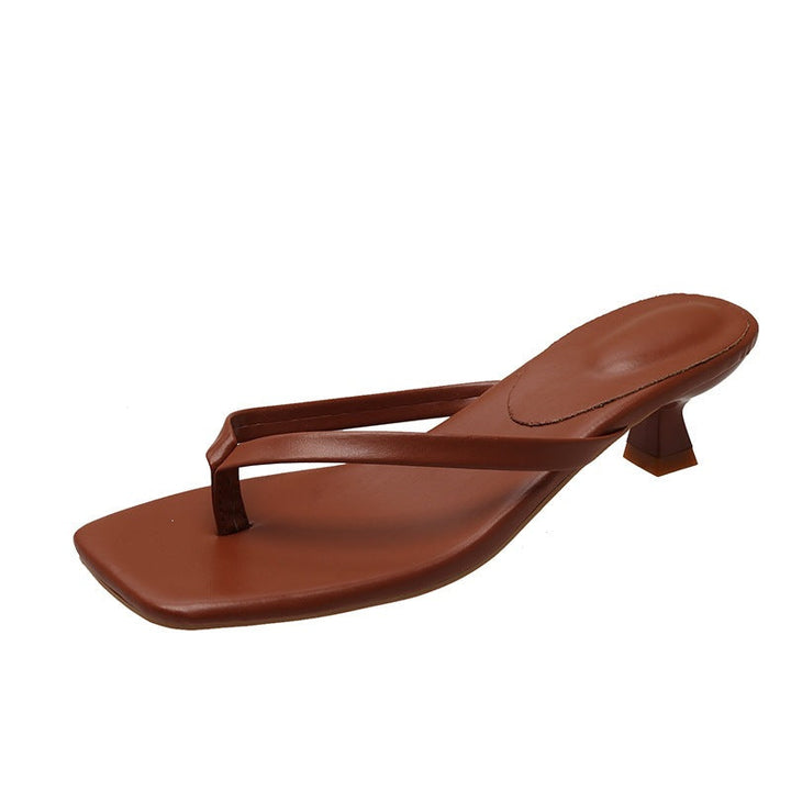 Damen Minimalistische Zehentrenner-Sandalen mit elegantem Absatz Drune