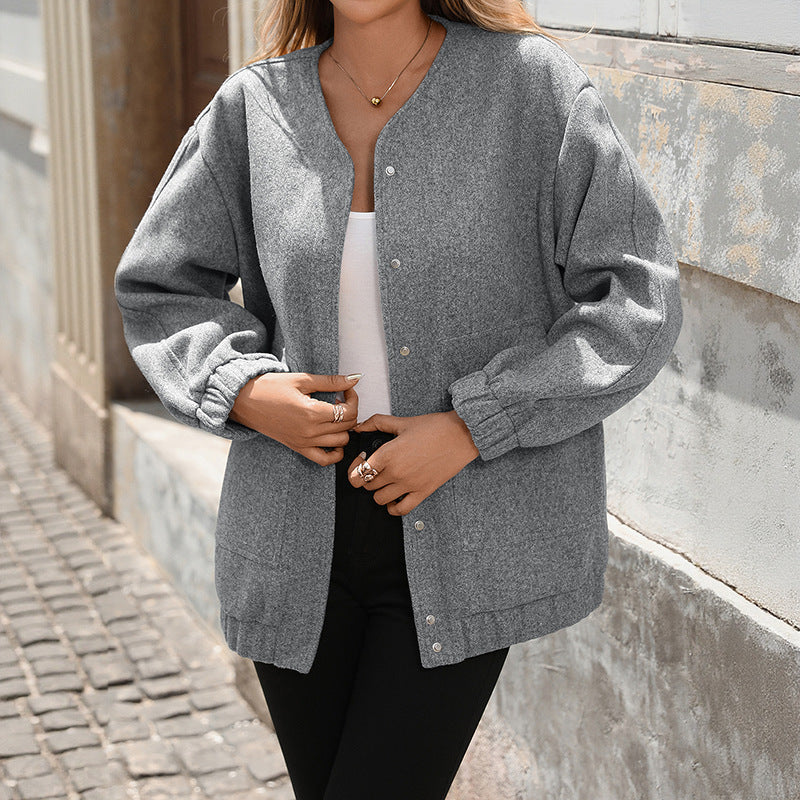 Damen Oversized Wool Mix Jacke Drune