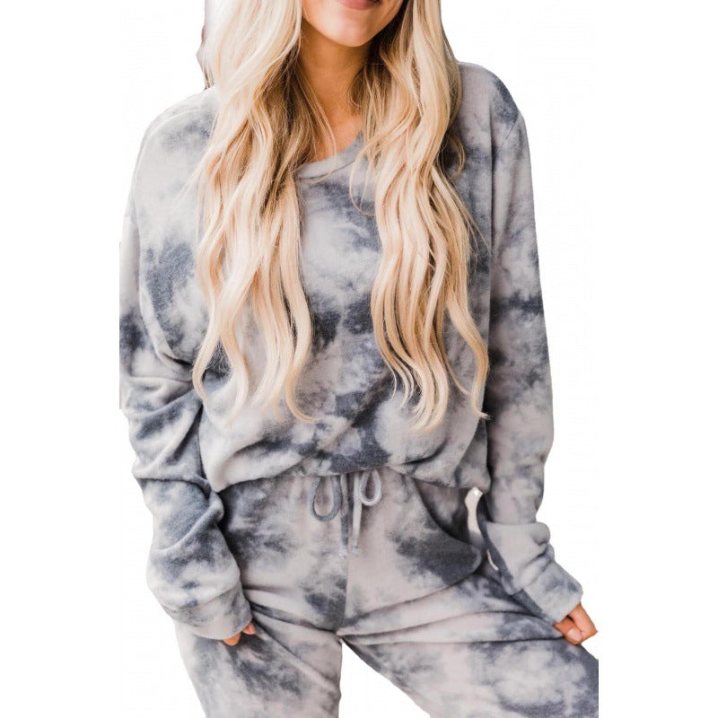 Damen Freizeit-Loungewear-Set mit modernem Batikdesign Drune
