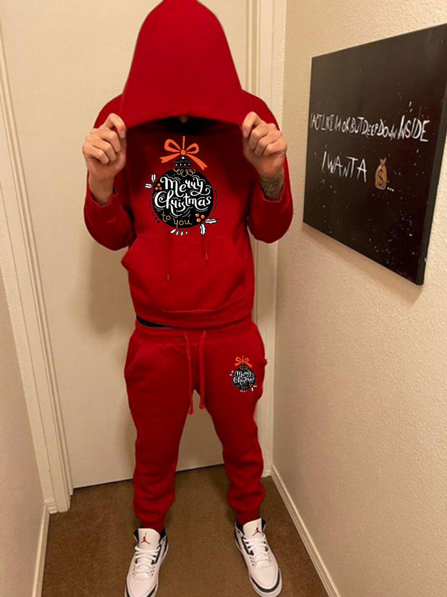 Damen Hoodie- und Jogginghose-Set mit festlichem Weihnachtsmotiv Drune