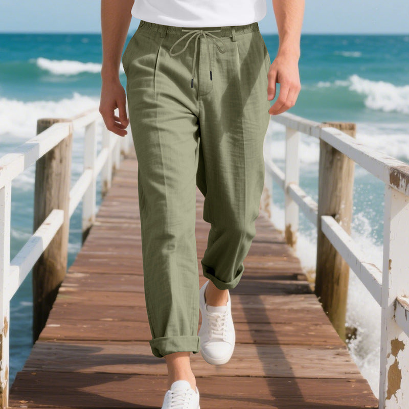 Herren Leichte Freizeithose mit elastischem Bund und seitlichem Kordelzug Drune