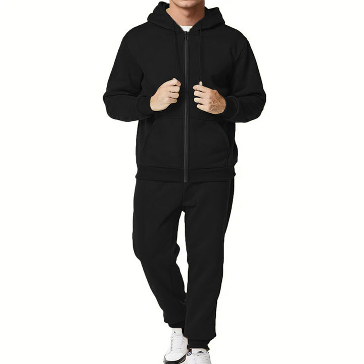 Herren Sportliches Komplett-Set mit Kapuzenjacke und Jogginghose Drune