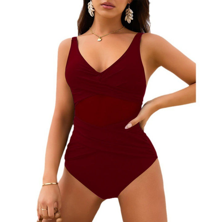 Damen Einteiliger Badeanzug mit raffiniertem Wickeldetail und figurformendem Schnitt Drune