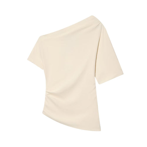 Damen asymmetrisches Oberteil mit elegantem Drapé Drune