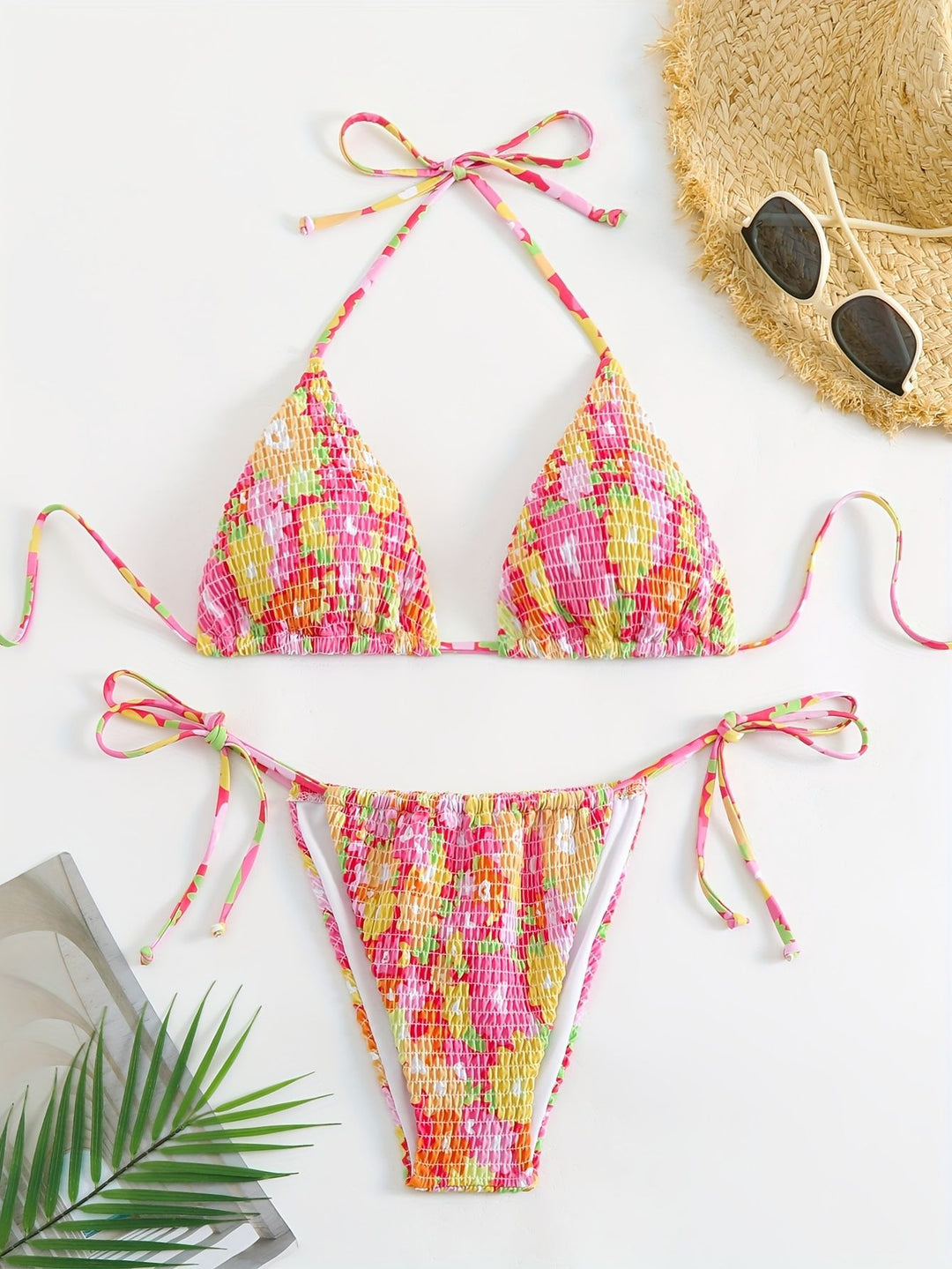 Damen Triangel-Bikini-Set mit floralem Design Drune