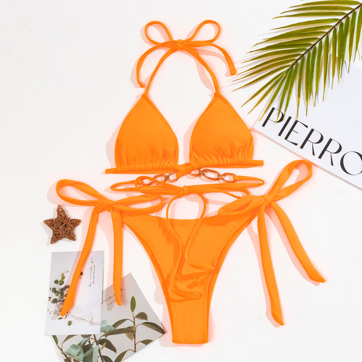Damen Triangel-Bikini mit Kettenverzierung Drune
