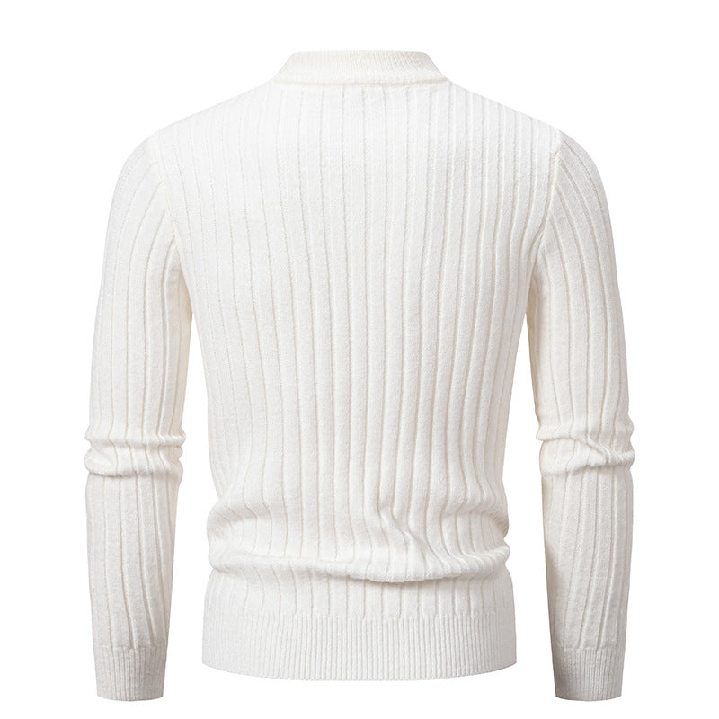 Herren Strickpullover mit hochgeschlossenem Kragen und Zopfmuster Drune