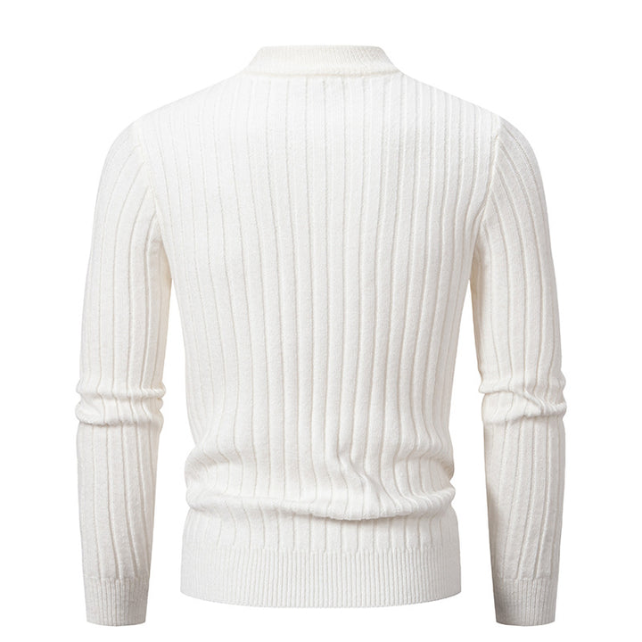 Herren Strickpullover mit hochgeschlossenem Kragen und Zopfmuster Drune