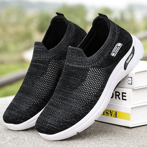 Damen nan nahtloser Strick-Slip-On Alltagswalker mit elastischem Knöchelschaft und stoßdämpfender Luftkissen-Zwischensohle Drune