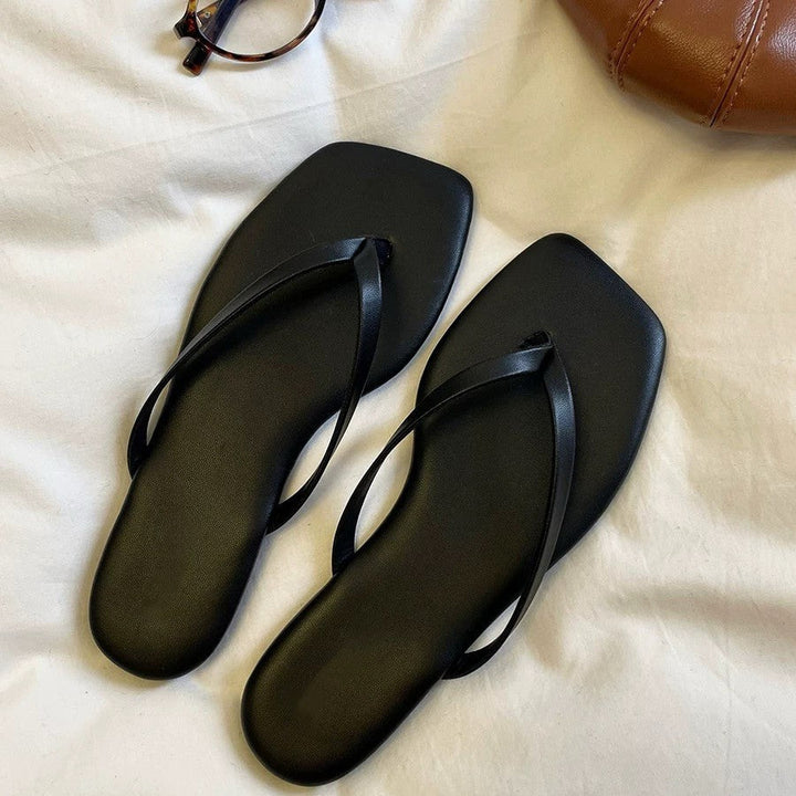 Damen Zehentrenner-Sandalen mit geschwungenem Fußbett und eleganter Riemenkonstruktion Drune