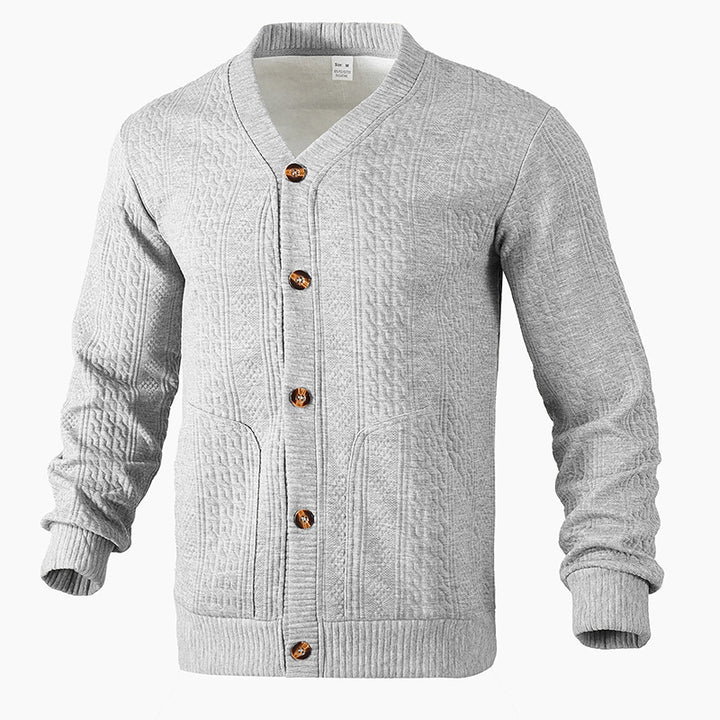 Herren Strickjacke mit hochwertigem Strukturmuster und modernen Knöpfen Drune