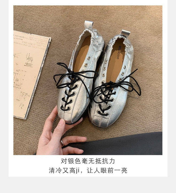 Damen Freizeit-Sneaker aus feinem Leder mit raffiniertem Geflecht Drune