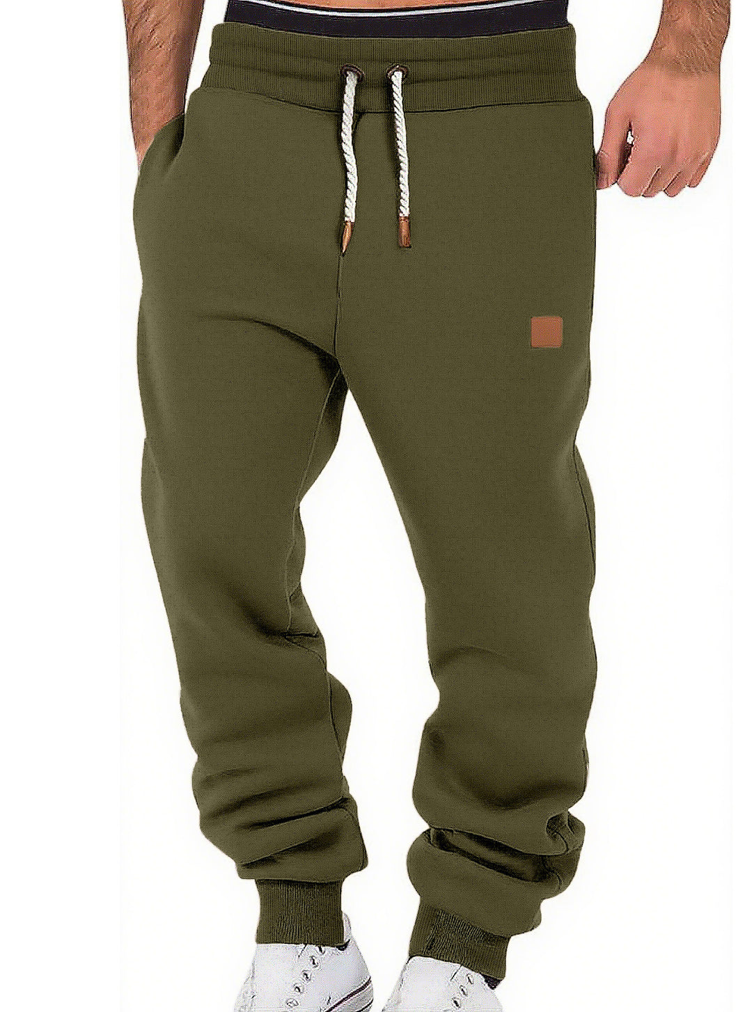 Herren nan komfortable Jogginghose aus hochwertiger Baumwollmischung mit elastischem Bund Kordelzug und Bündchen Drune