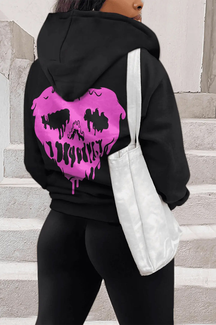 Herren Kapuzenpullover mit einzigartigem Totenkopfdesign Drune
