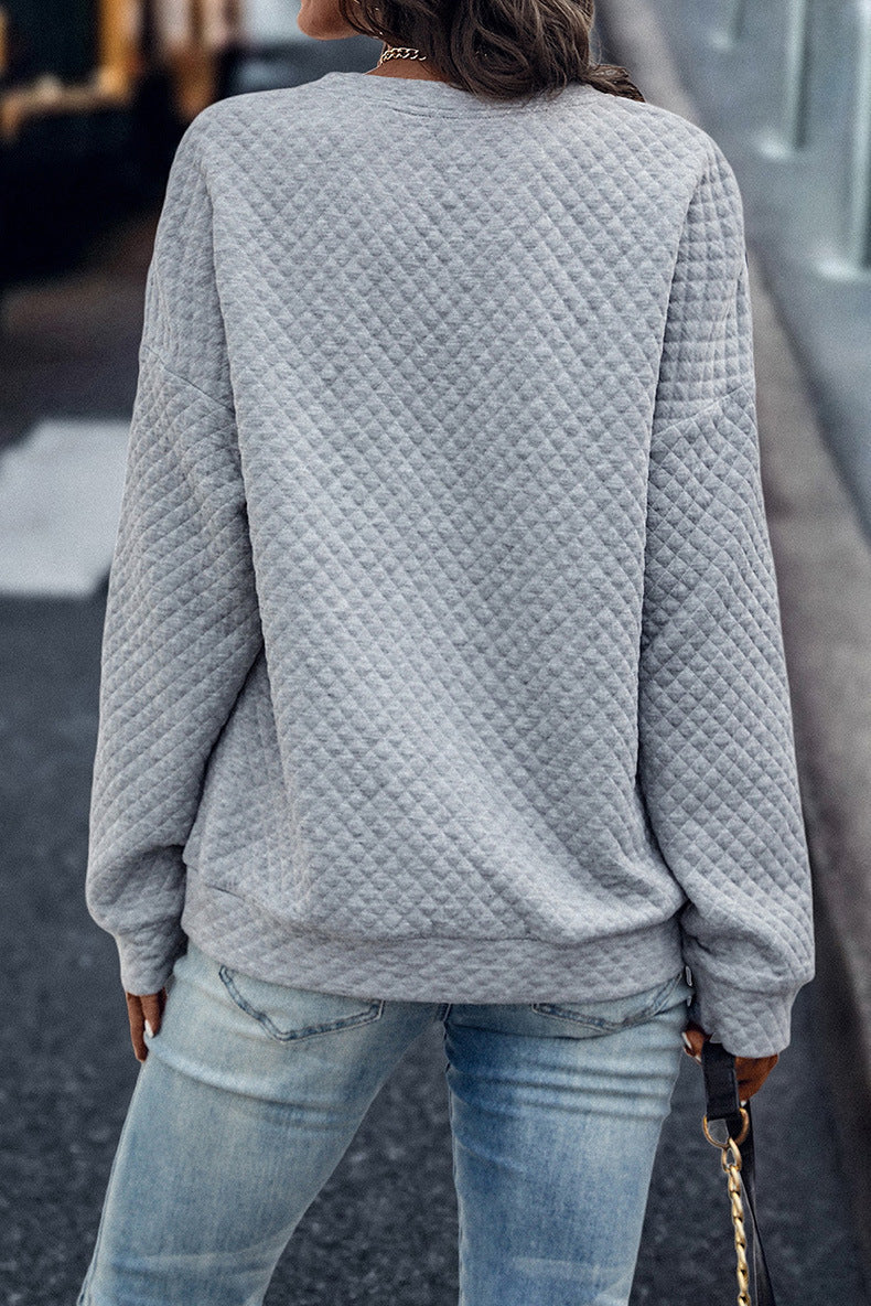 Drune Leopardenmuster Patchwork Reißverschluss Pullover Sweatshirt