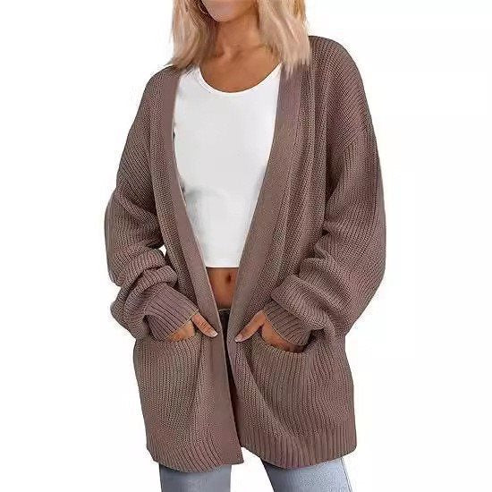 Damen Lässiger Strickcardigan mit oversized Schnitt und praktischen Taschen Drune