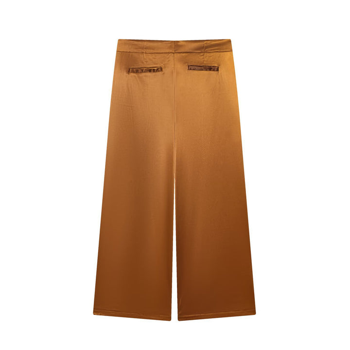 Damen elegante Culotte-Hose mit Knopfdetails und hohem Bund Drune