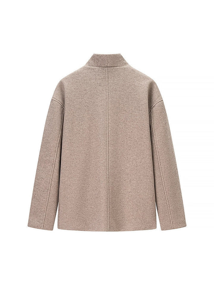 Damen elegante Winterjacke mit doppelter Knopfleiste und Stehkragen Drune