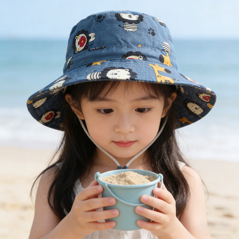 Unisex nan Kinder Sonnenhut mit verstellbarem Kinnband, breiter Krempe und fantasievollem Einhornprint  Drune