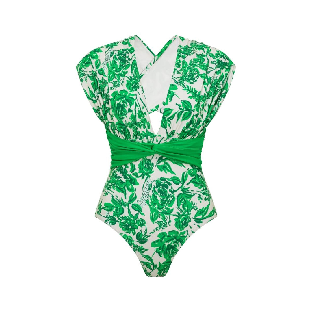 Damen Badeanzug und Wickelrock Set Drune