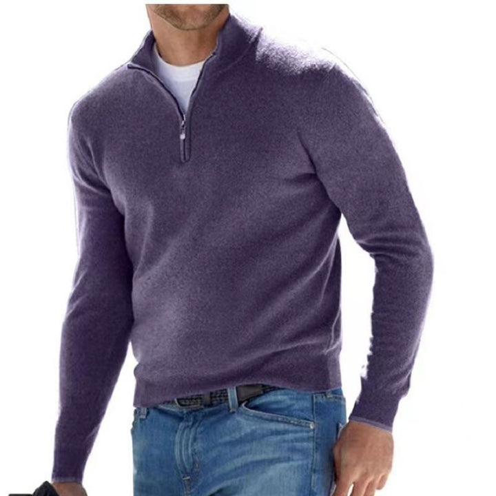 Damen nan leichter Sweatshirtpullover mit halbem Reißverschluss Drune