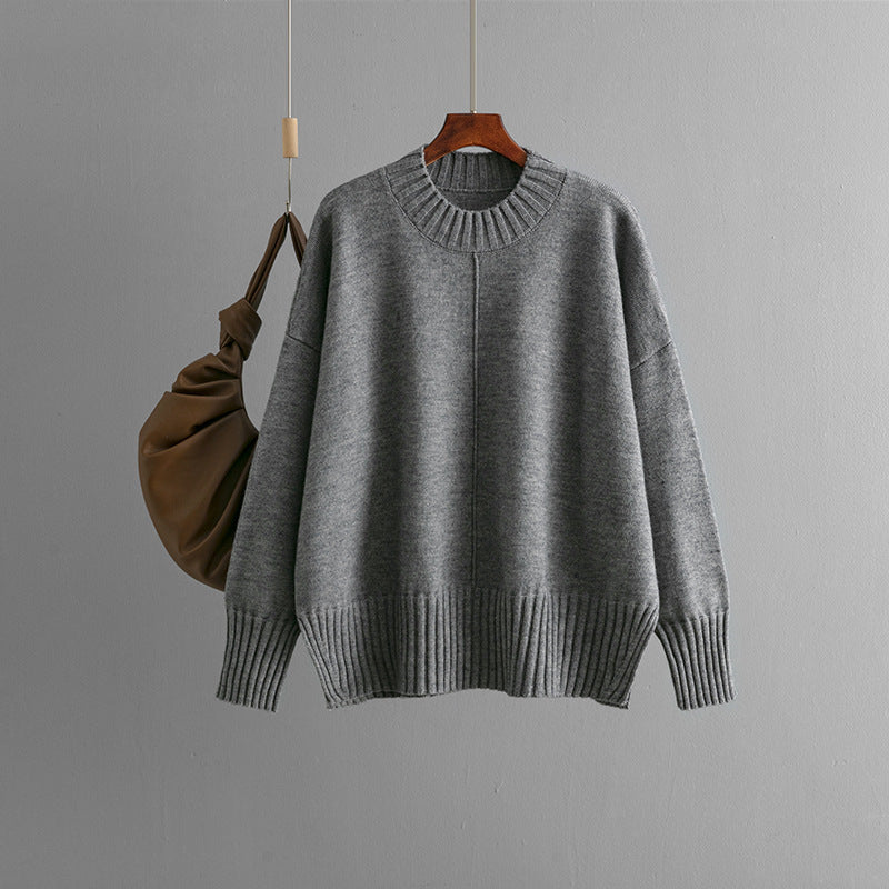 Damen Oversized Strickpullover mit Rippenbund Drune