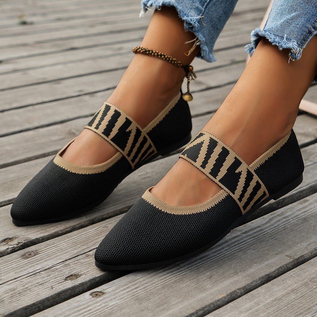 Damen Ballerinas mit elastischer Riemen Drune