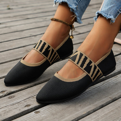 Damen Ballerinas mit elastischer Riemen Drune