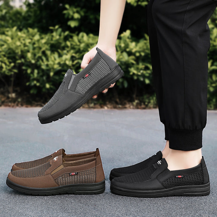 Herren nan atmungsaktiver Slip-On Freizeitschuh mit gestricktem Obermaterial, elastischem Einstieg und stoßdämpfender EVA-Sohle Drune
