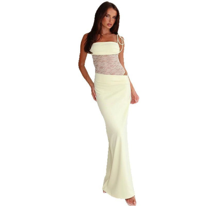 Damen Schickes Abendkleid mit raffinierten Spitzen-Elementen Drune
