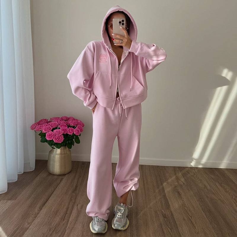 Damen lässiger Hoodie und Jogginghose Set Drune