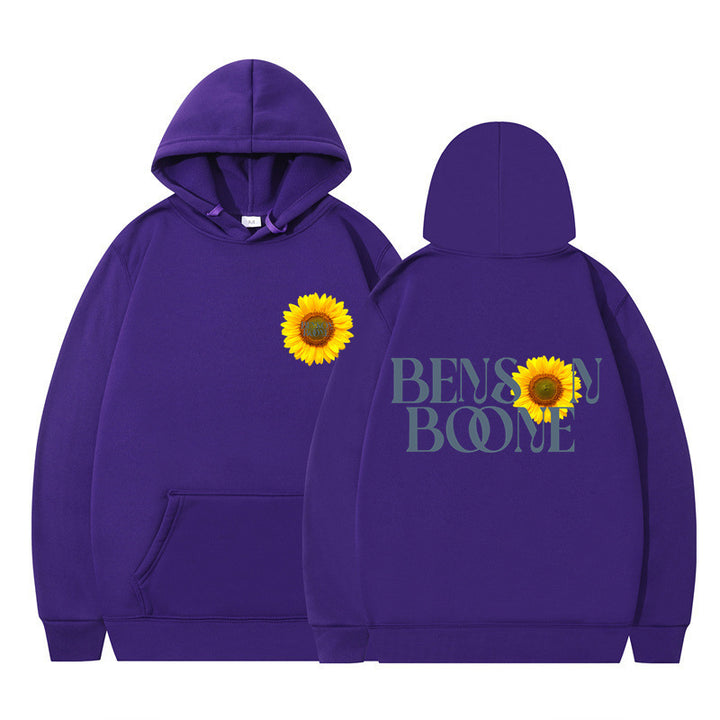 Damen Kapuzenpullover mit einzigartigem Sonnenblumenmotiv und bequemer Passform Drune
