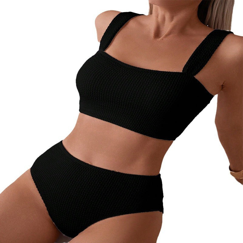 Damen Hochtailliertes Bikini-Set mit komfortablem Crop-Top Drune