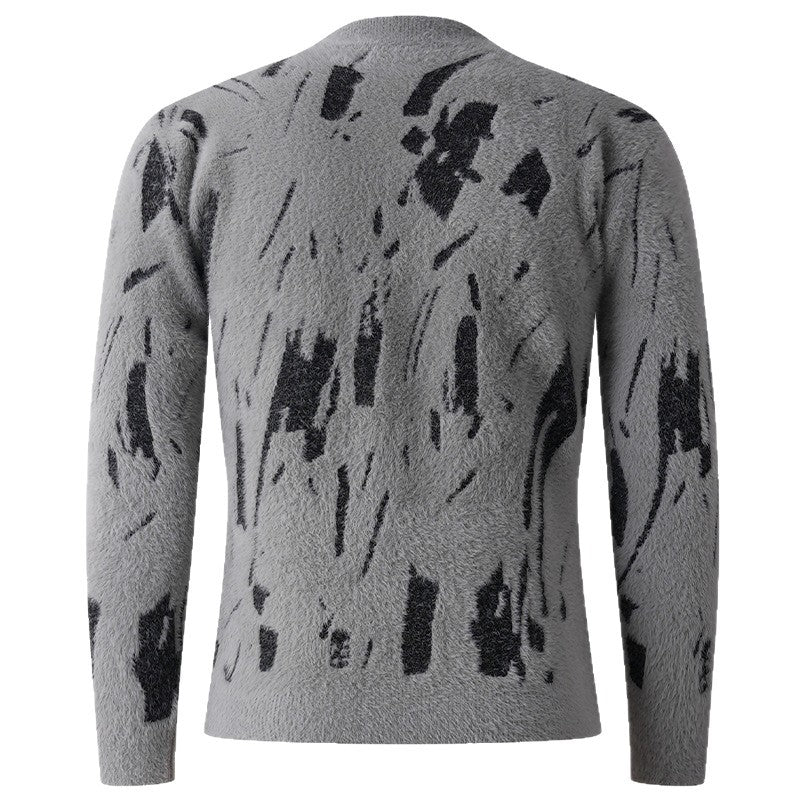 Damen modischer Pullover mit strukturiertem Muster und hohen Kragen Drune