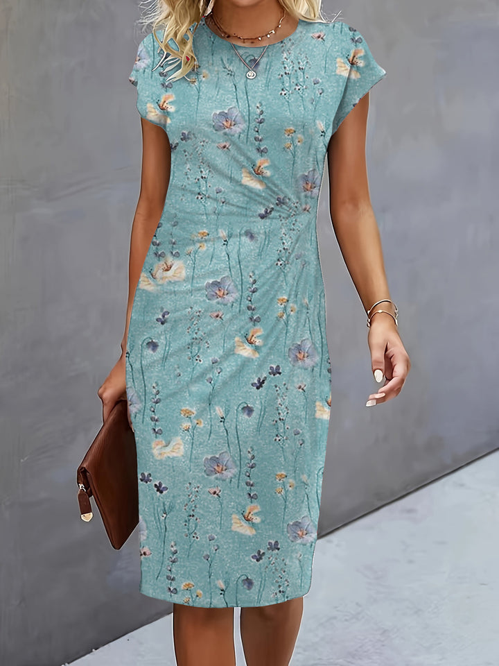 Damen figurbetontes Wickelkleid mit trendigen Drapierungen und klassischem Schnitt Drune