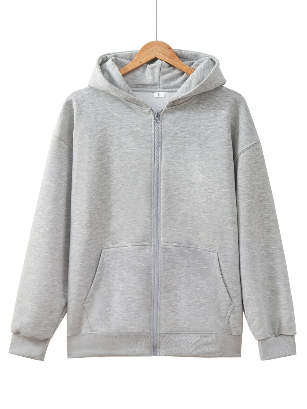 Unisex nan leichter Reißverschluss-Hoodie mit innen angerautem French-Terry, flachen Nähten und Kängurutaschen Drune