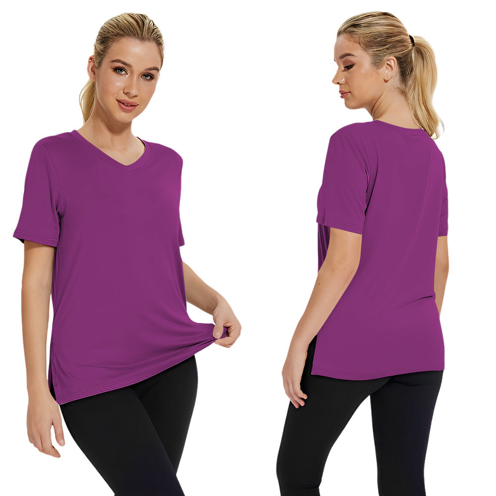 Damen Funktionales V-Ausschnitt Sportshirt mit atmungsaktiver Technologie Drune