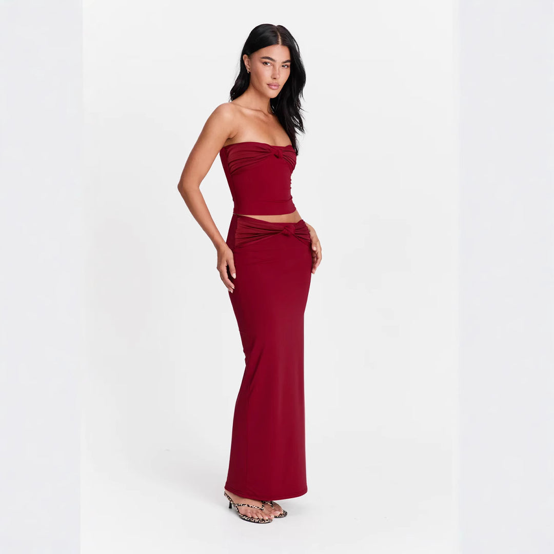 Damen Wickeloberteil mit Knotendetails und figurbetontem Design Drune