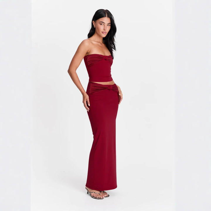 Damen Wickeloberteil mit Knotendetails und figurbetontem Design Drune